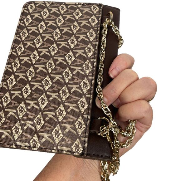 Anne Klein logo envelope shoulder bag clutch - Picture 4 of 8